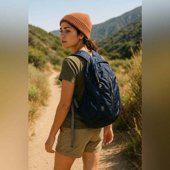 Eddie Bauer Towaway Packable Backpack Navy Blue Lightweight Travel Hiking Bag - Picture 1 of 7